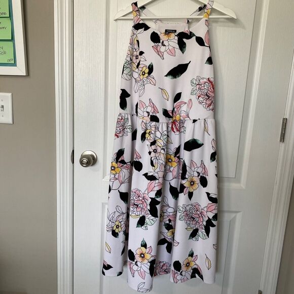 Torrid Wms Size 1X Textured Knit Floral Print Skater Flare Dress - Picture 9 of 9